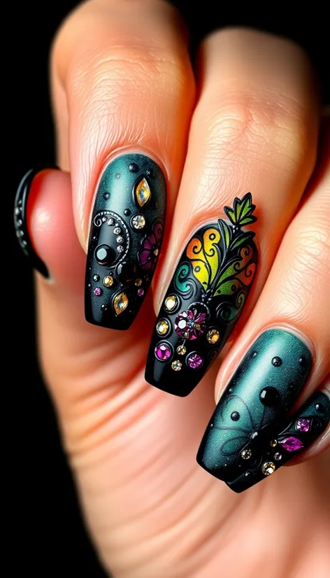 nail art black design