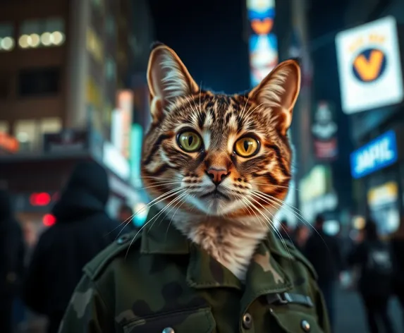 cat in military uniform