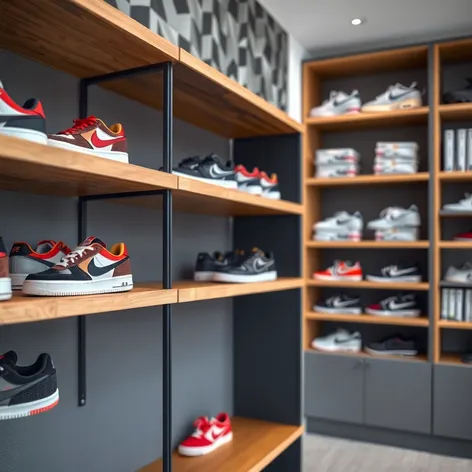 shelf nike shoe wall