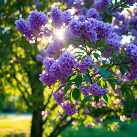 purple blooming tree