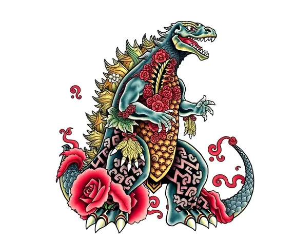 godzilla japanese tattoo