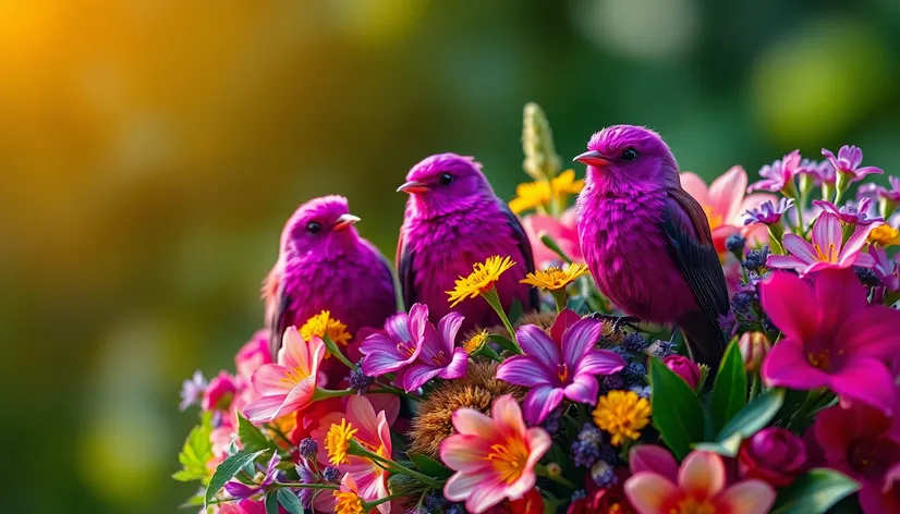 birds with purple