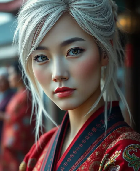 asian with white hair