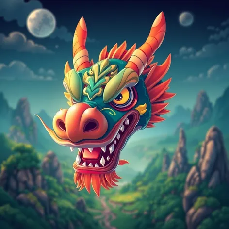 chinese dragon head cartoon