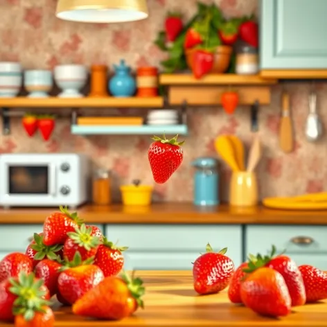 strawberry themed kitchen decor