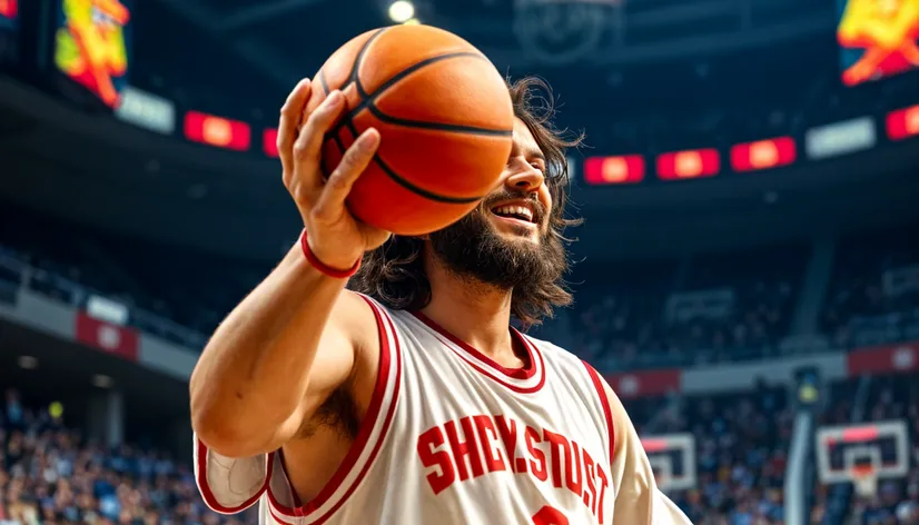 jesus playing basketball