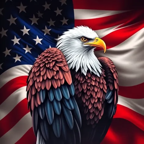 bald eagle american flag