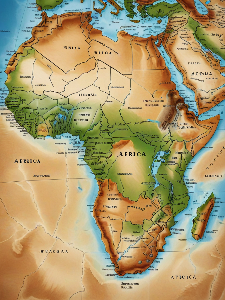 physical map of africa Image – Free AI Generator | Makepix