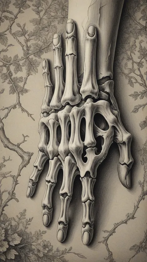 bone hand drawing