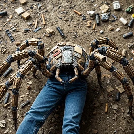 Spider made of trash,