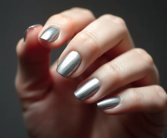 silver colour nail paint