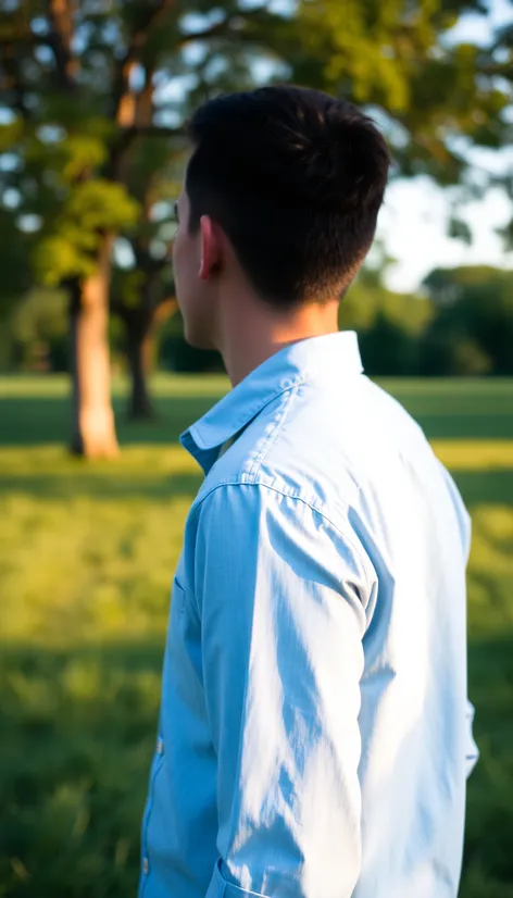 light blue shirt