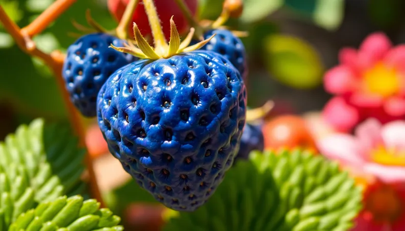 blue strawberries