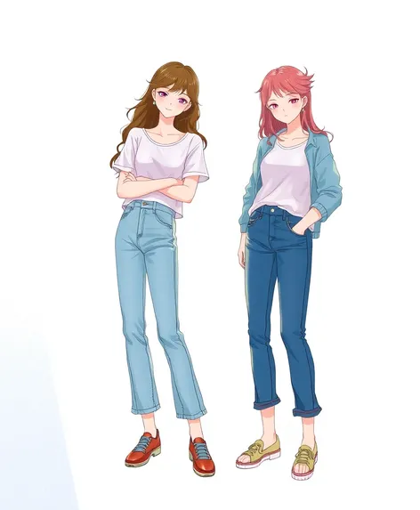 drawing of jeans girls