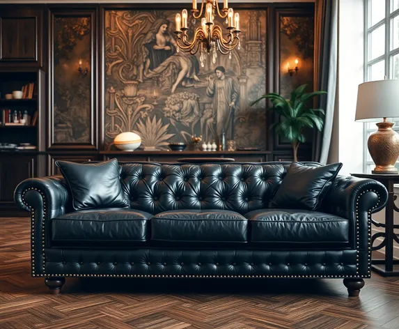 leather sofa black