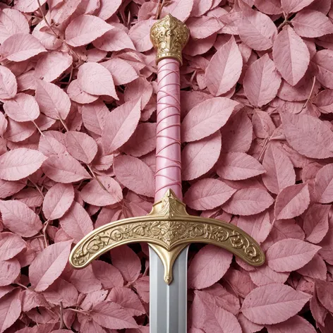 pink sword covered in