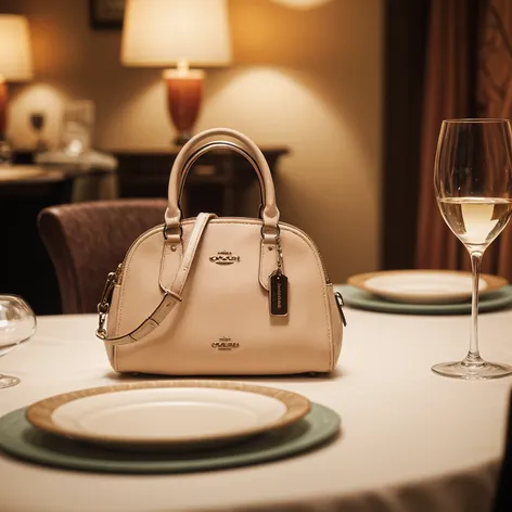 Coach purse on dinner