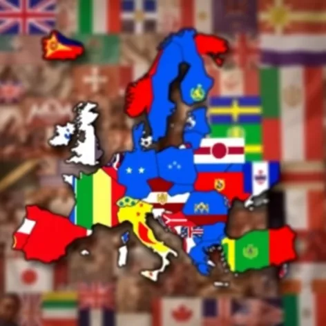 europe map with flags