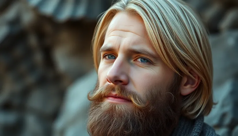 blond man with beard