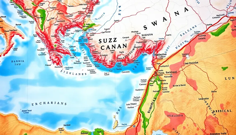 suez canal on map