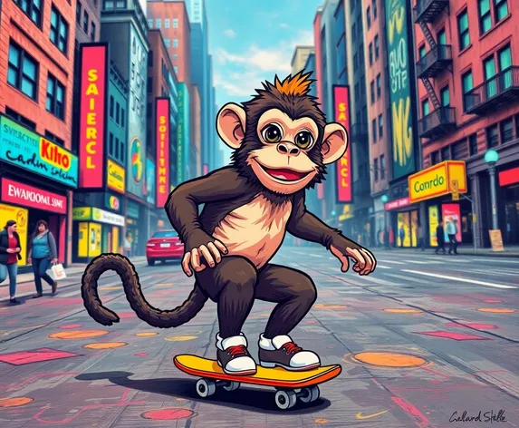 monkey on skates