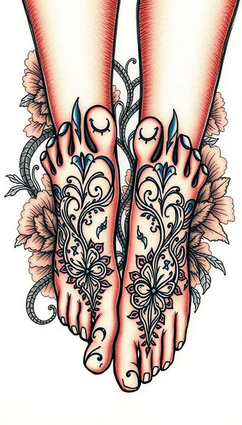 feet foot tattoo designs