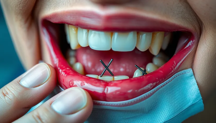 mouth with stitches