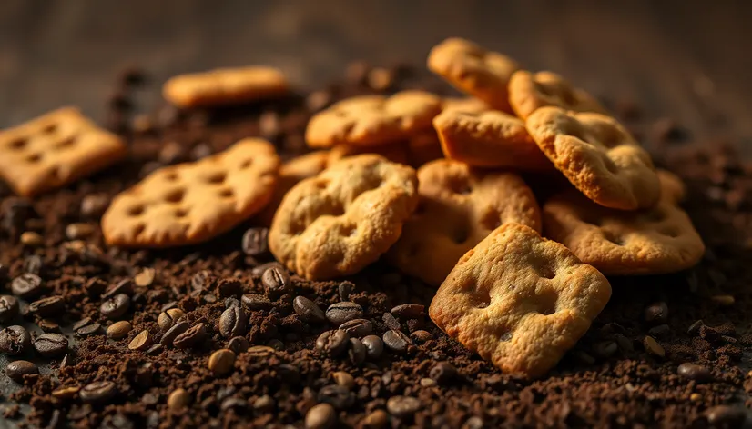 crackers with coffee grounds