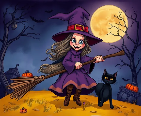 old halloween witch cartoon