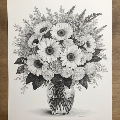 bouquet drawing
