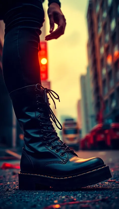 guys black combat boots