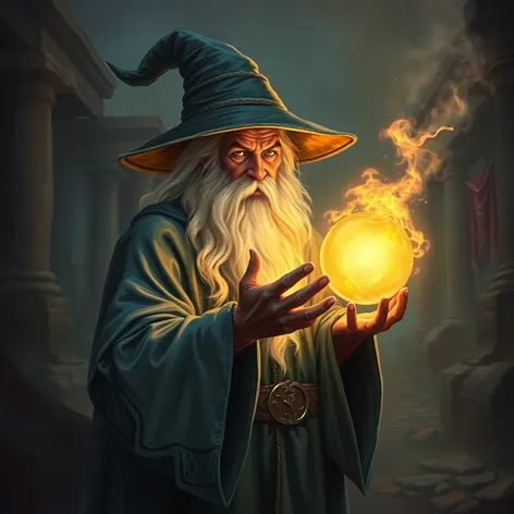 wizard holding orb