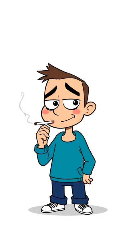 cartoon smoking a cigarette