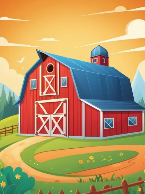 cartoon barn