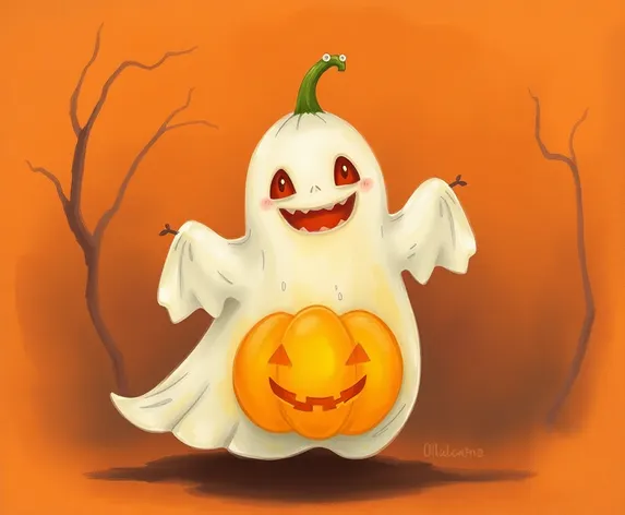 pumpkin ghost drawing