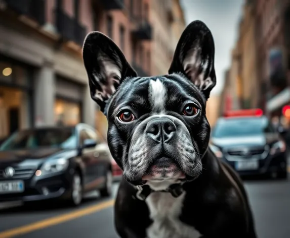 black white french bulldog