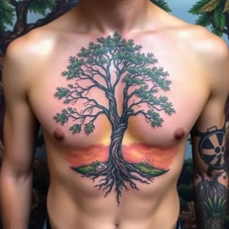 tree tattoos on chest