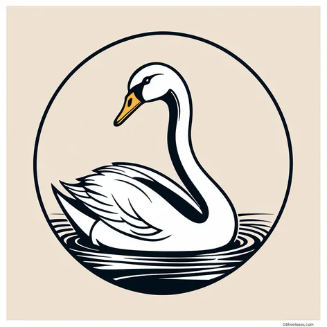 swan wallt art, linograph,