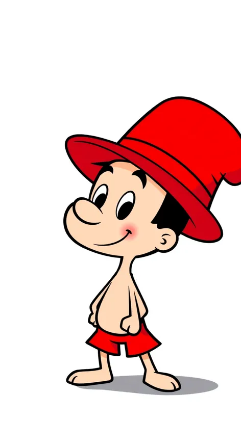 cartoon with red hat