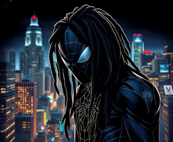 black spiderman with dreads