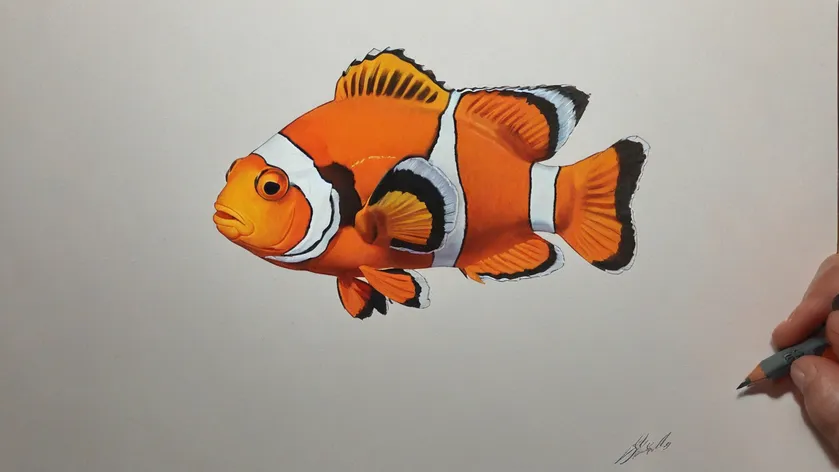 clown fish drawing