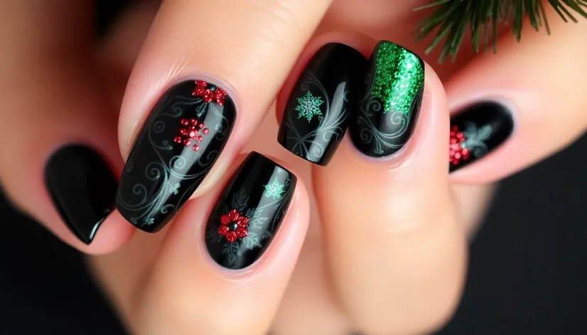 black christmas nails