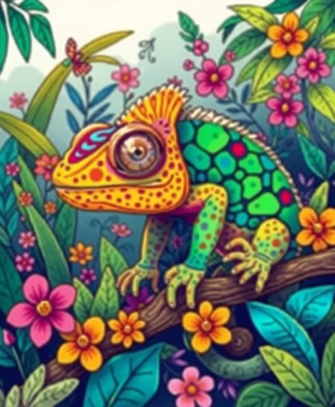 doodle adventure of chameleon