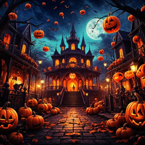 halloween carnival with pumpkins