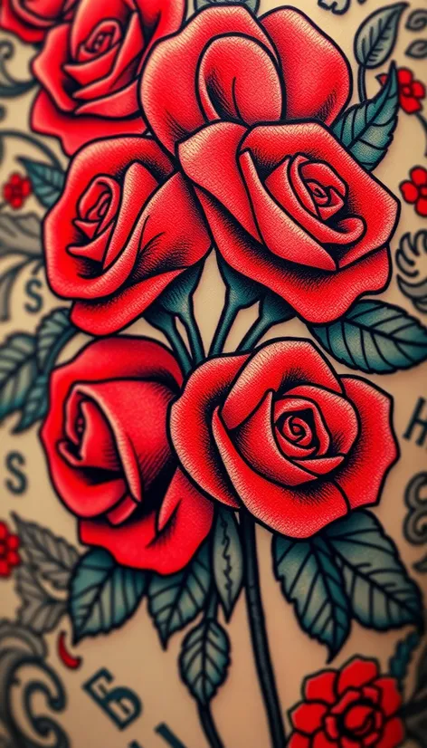 roses with money tattoo