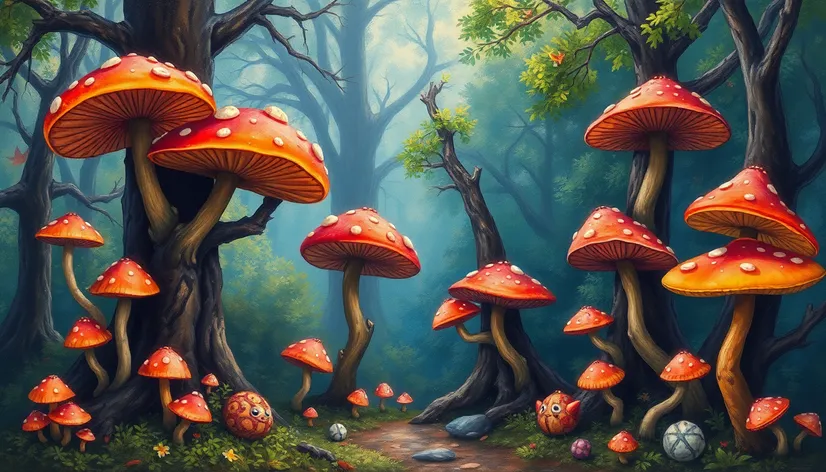 mushrooms on trees