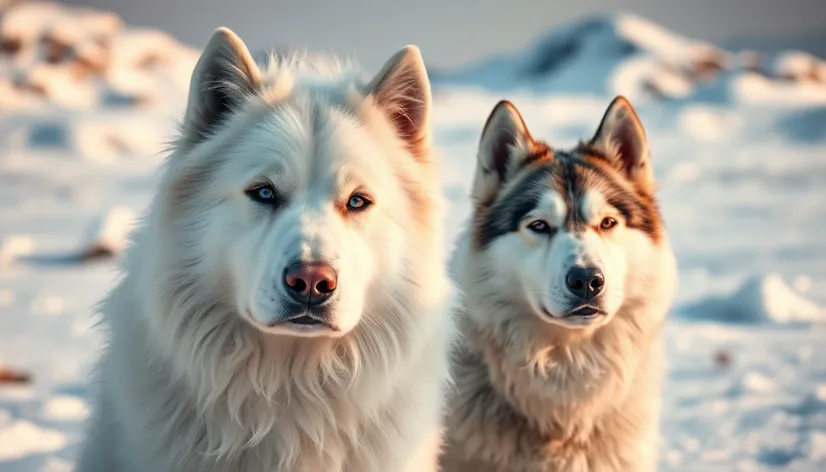 great pyrenees and husky