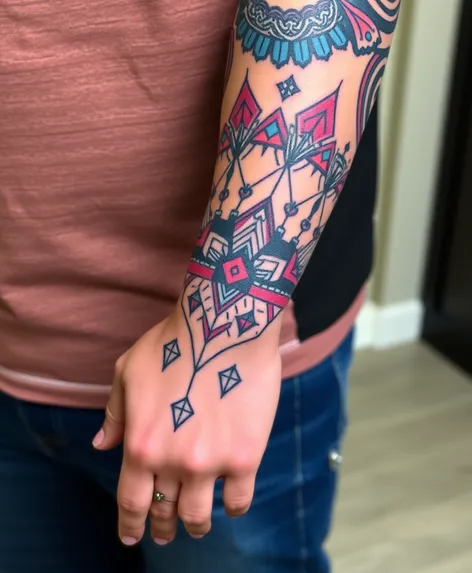 geometric tattoo arm