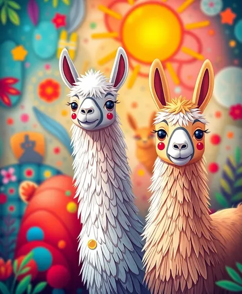 pictures of cartoon llamas