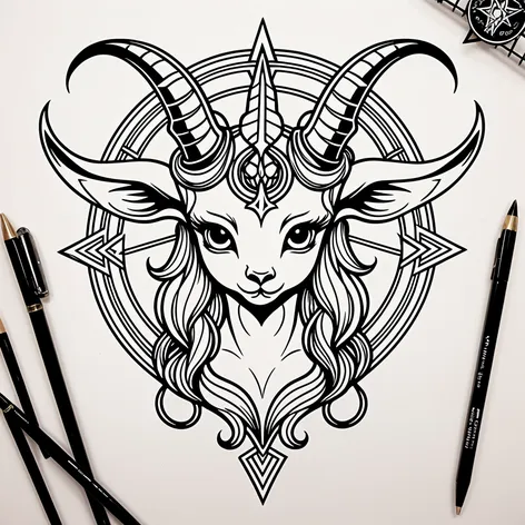 Kawaii baphomet demon goat